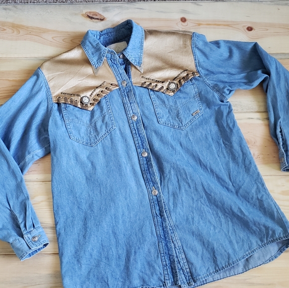 Cache Vntg Western Denim women's shirt - Picture 2 of 8